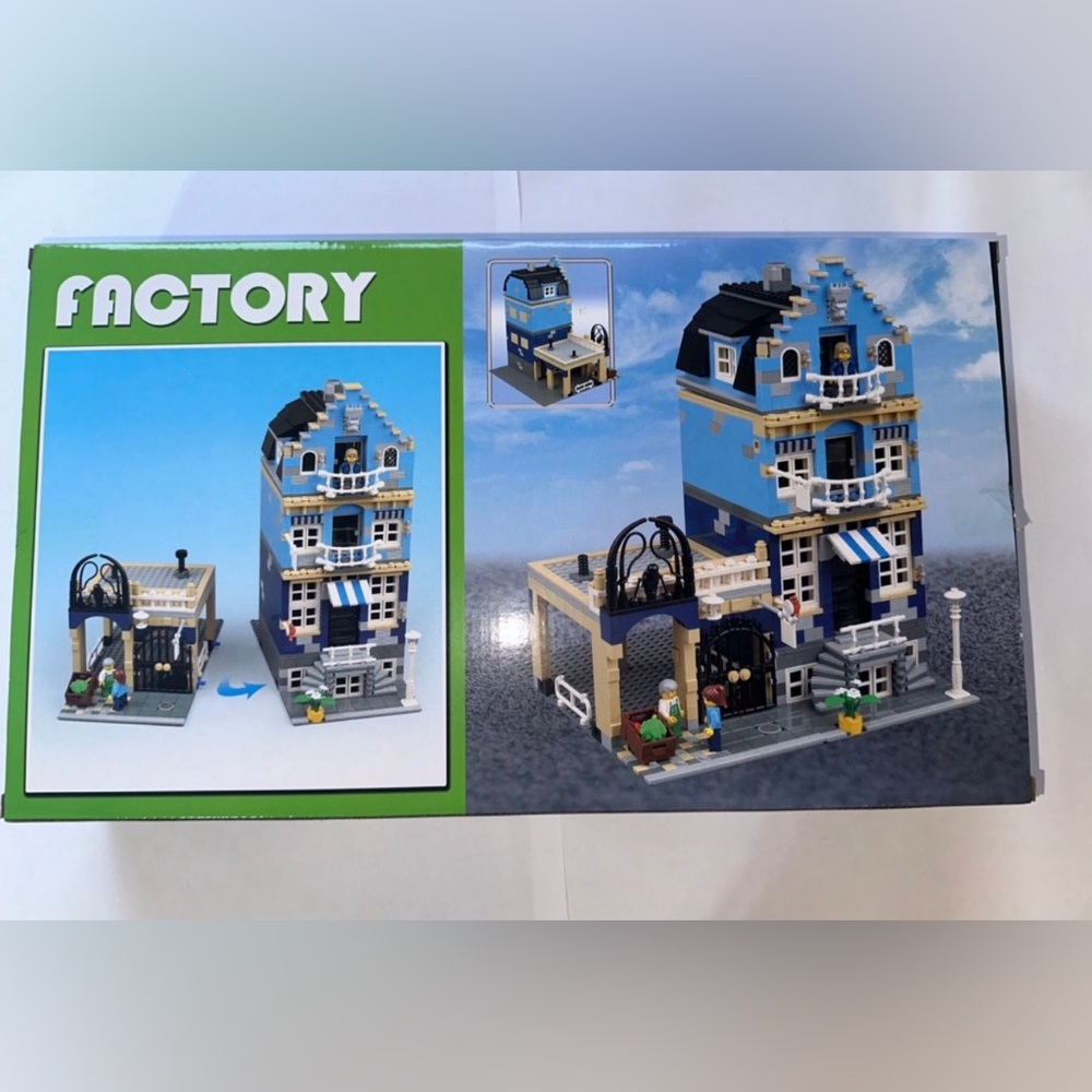 Modular Market Street City Style Creator Blue Building Block Set LEGO Compatible
